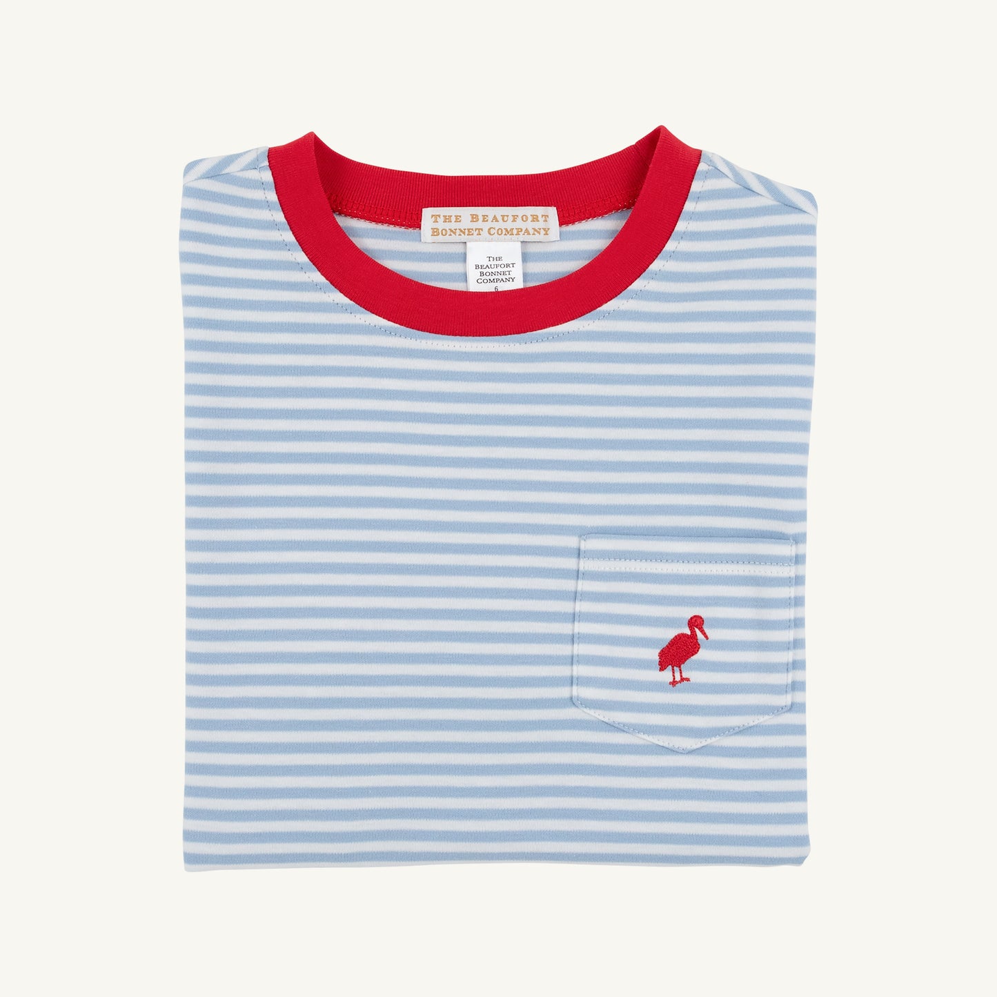 Long Sleeve Carter Crewneck - Barrington Blue Stripe/Richmond Red