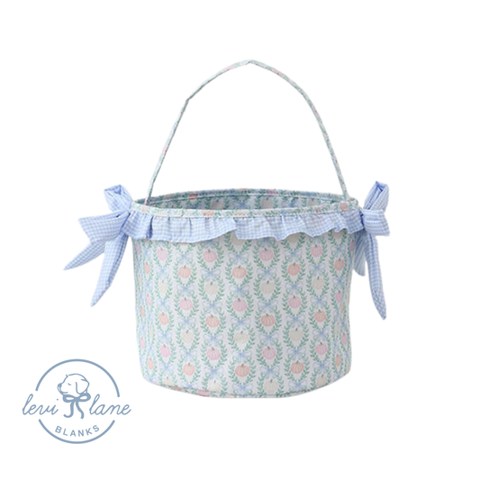 Blue Pumpkin with Bow Boo Basket