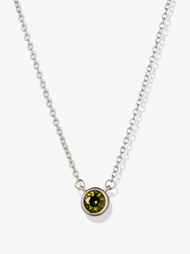 Silver Birthstone Necklace